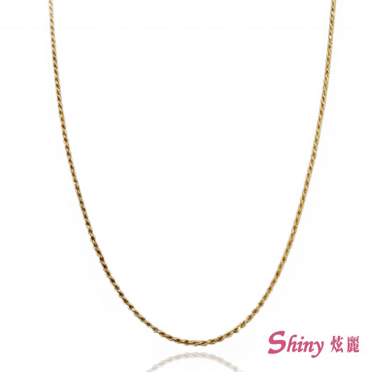 黃金麻花項鍊 3.73錢 48CM