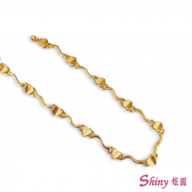 黃金愛心手鍊 1.90錢 17CM