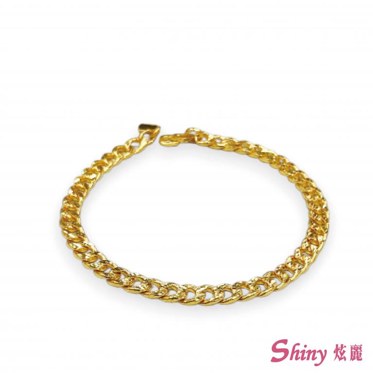 黃金刻花雙善手鍊 2.58錢 17CM
