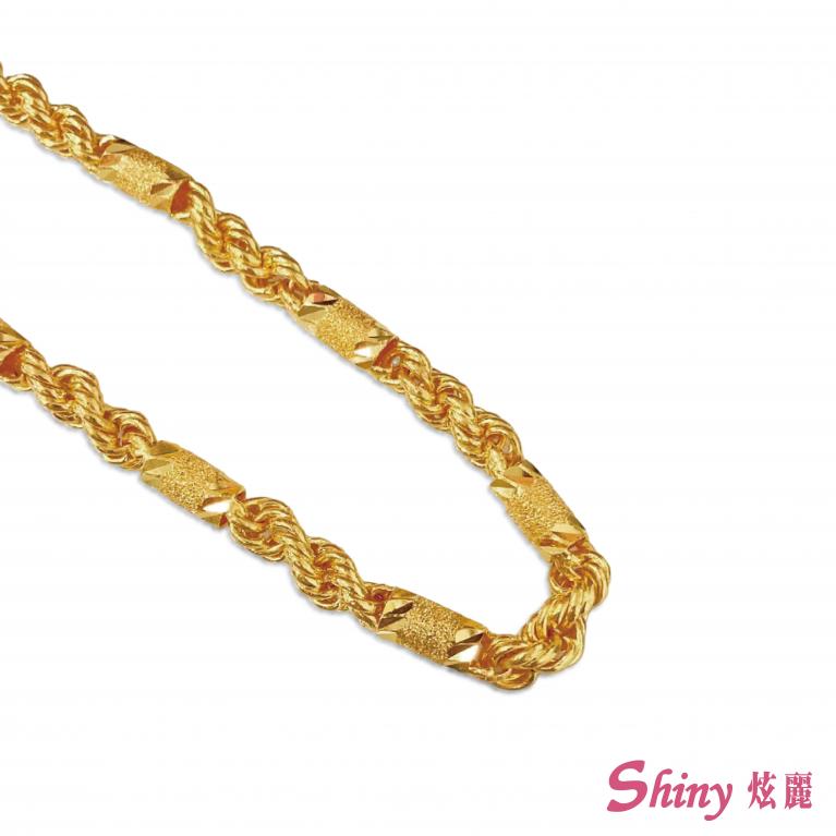 黃金鑽砂麻花項鍊 30.17錢 62CM
