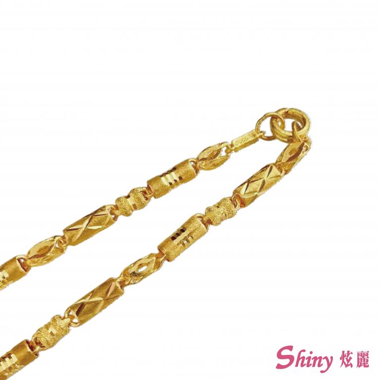 黃金刻面柱鍊項鍊 10.52錢 61CM