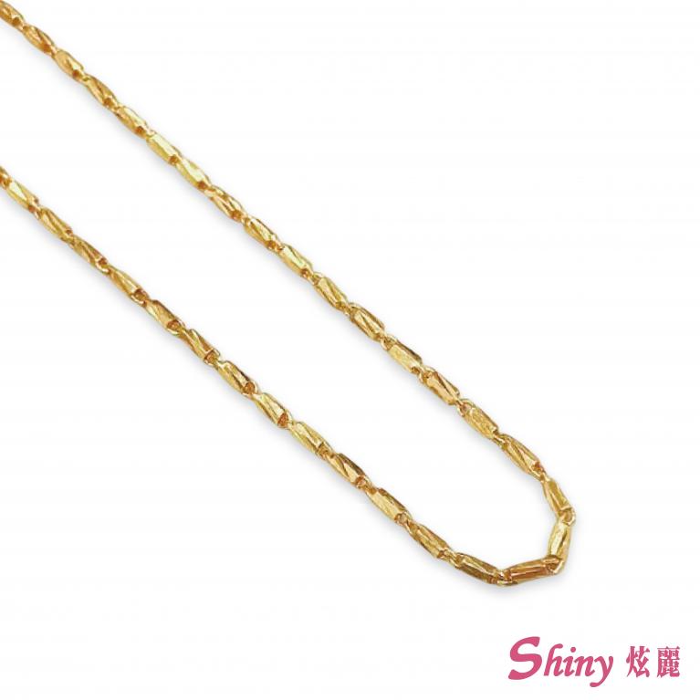 黃金切面短柱鍊項鍊 1.95錢 42CM