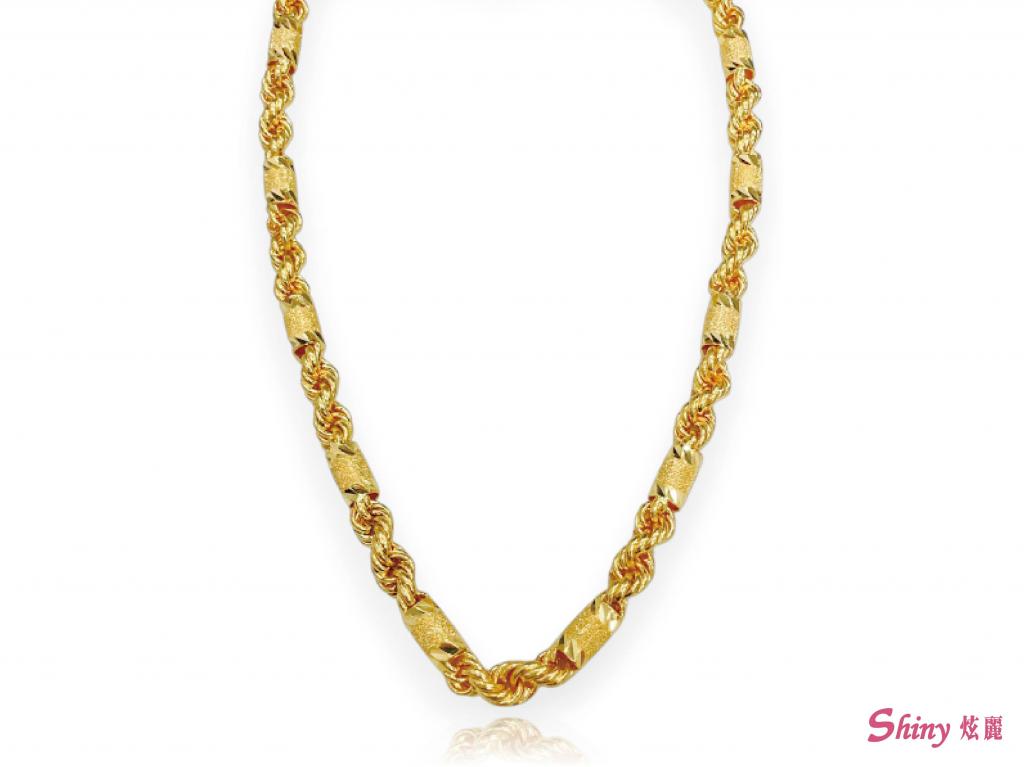 黃金麻花金管項鍊 58.88錢 60CM