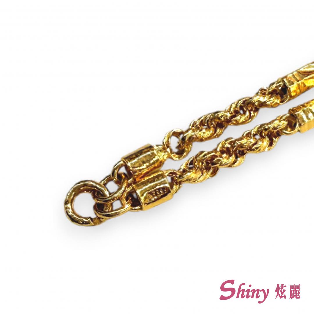 黃金六角麻花項鍊 13.45錢 60CM