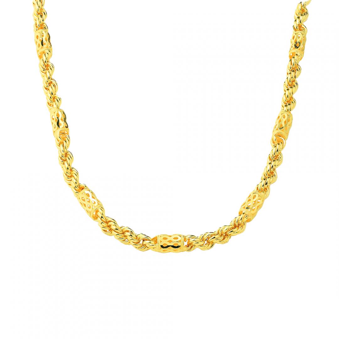 黃金男款發財麻花項鍊 15.41錢 60CM
