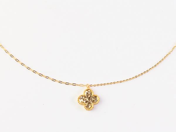 5G黃金碎金幸運草套鍊項鍊1.62錢 45CM