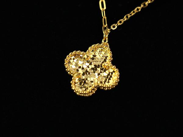 5G黃金碎金幸運草套鍊項鍊1.62錢 45CM