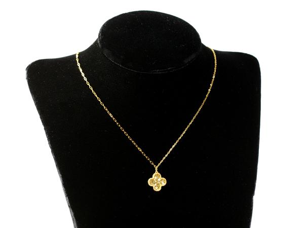 5G黃金碎金幸運草套鍊項鍊1.62錢 45CM