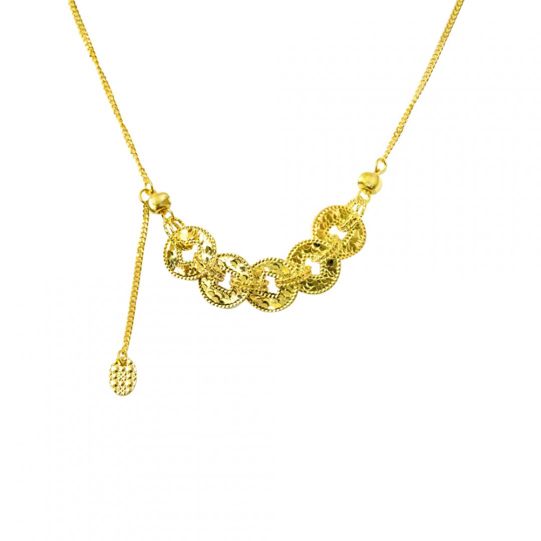 5G黃金碎碎金古錢套鍊項鍊 1.54錢 42+2.5CM