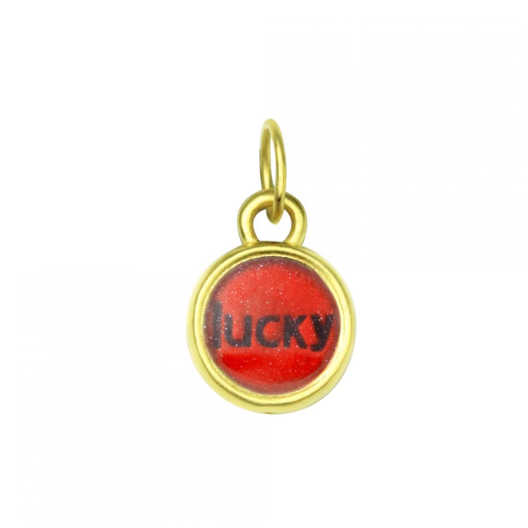 黃金LUCKY小圓牌墜 0.09錢