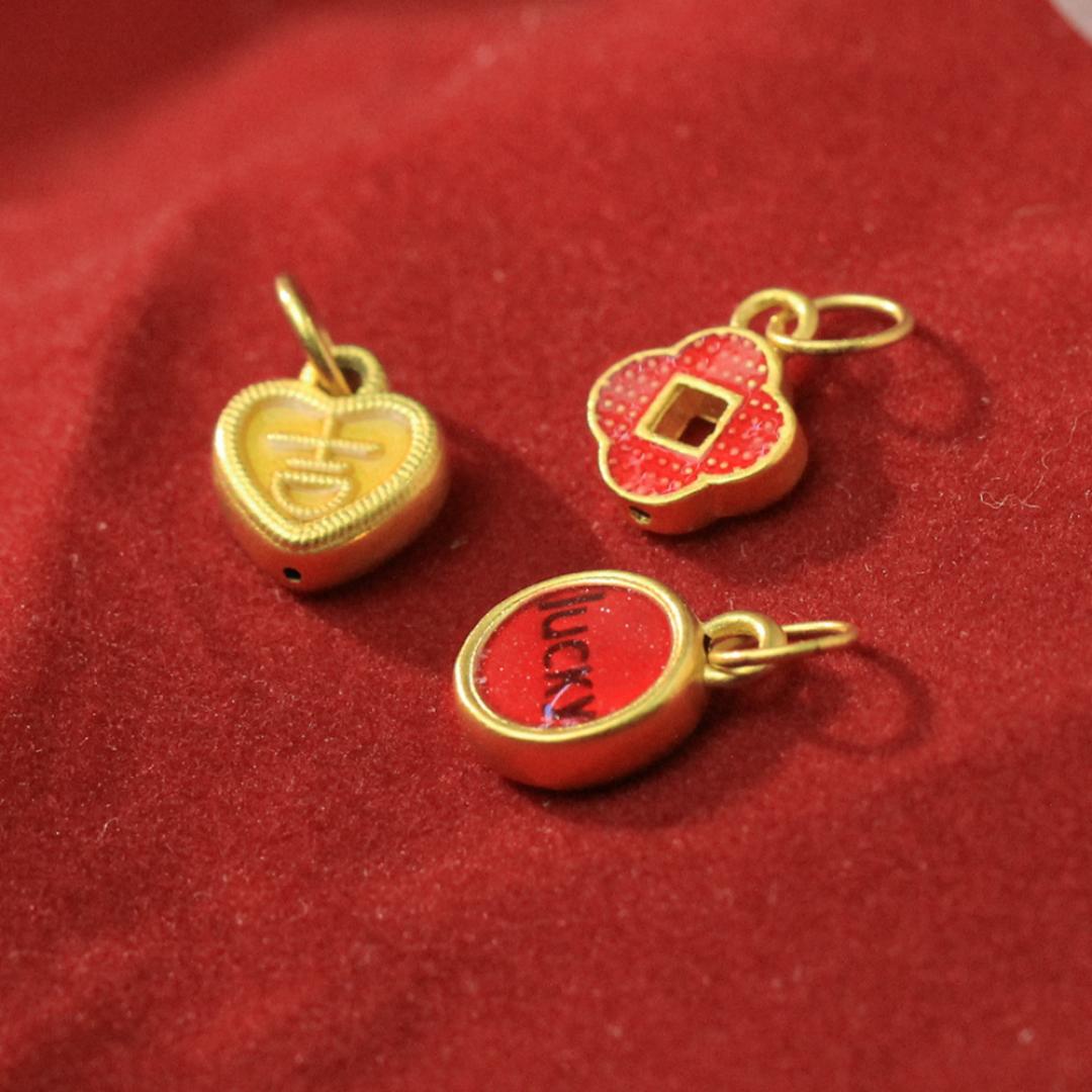 黃金LUCKY小圓牌墜 0.09錢