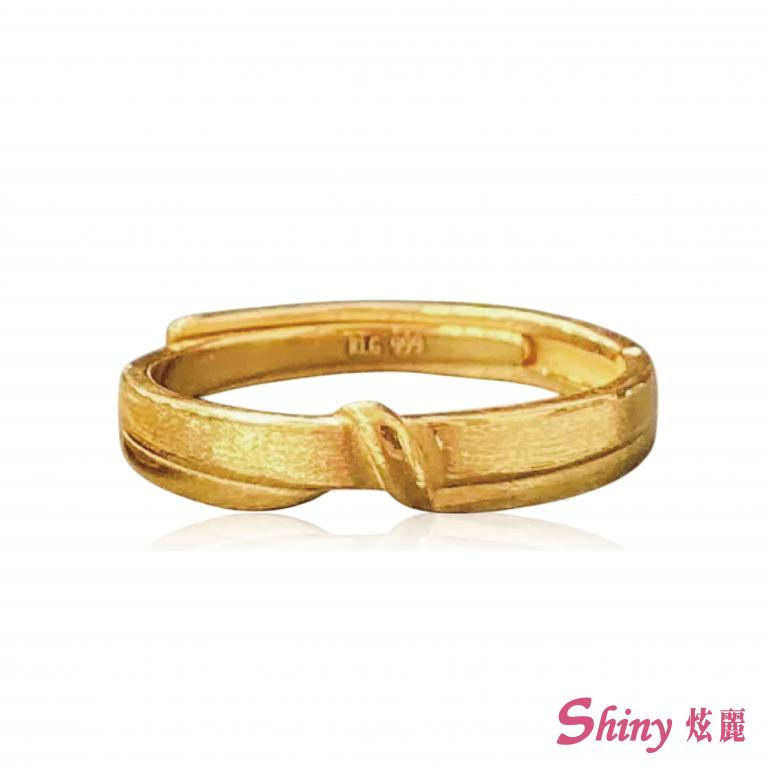 5G黃金拉絲戒指對戒-男戒 1.25錢