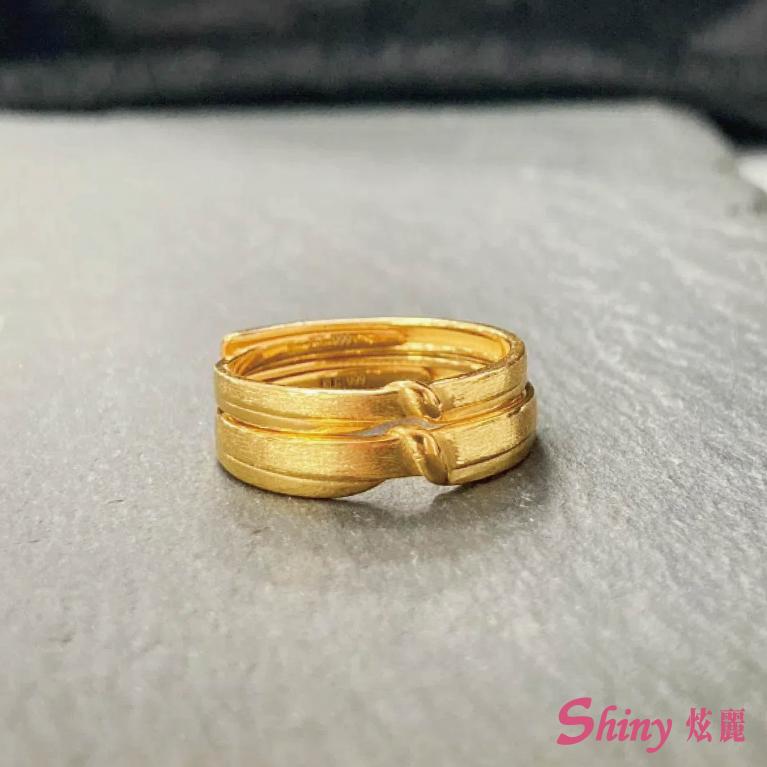 5G黃金拉絲戒指對戒-男戒 1.25錢