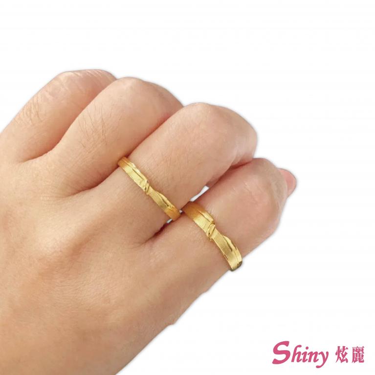 5G黃金拉絲戒指對戒-男戒 1.25錢