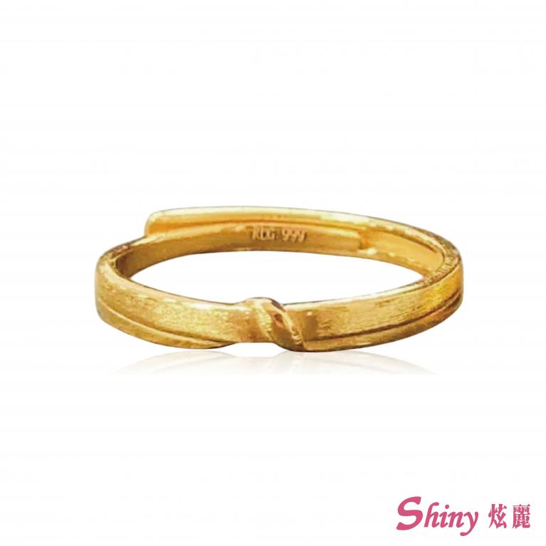 5G黃金拉絲戒指對戒-女戒 0.85錢