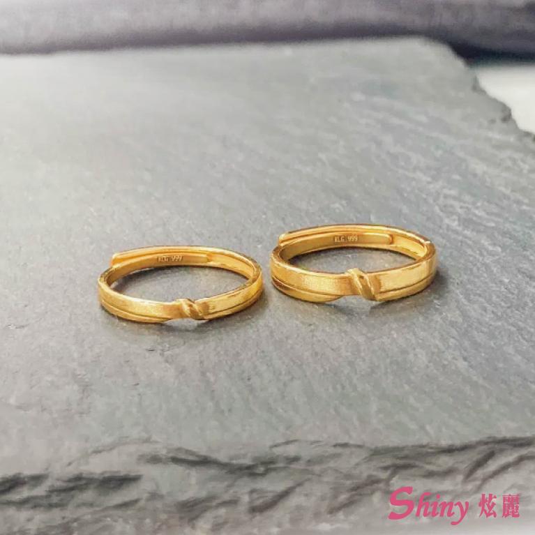 5G黃金拉絲戒指對戒-女戒 0.85錢