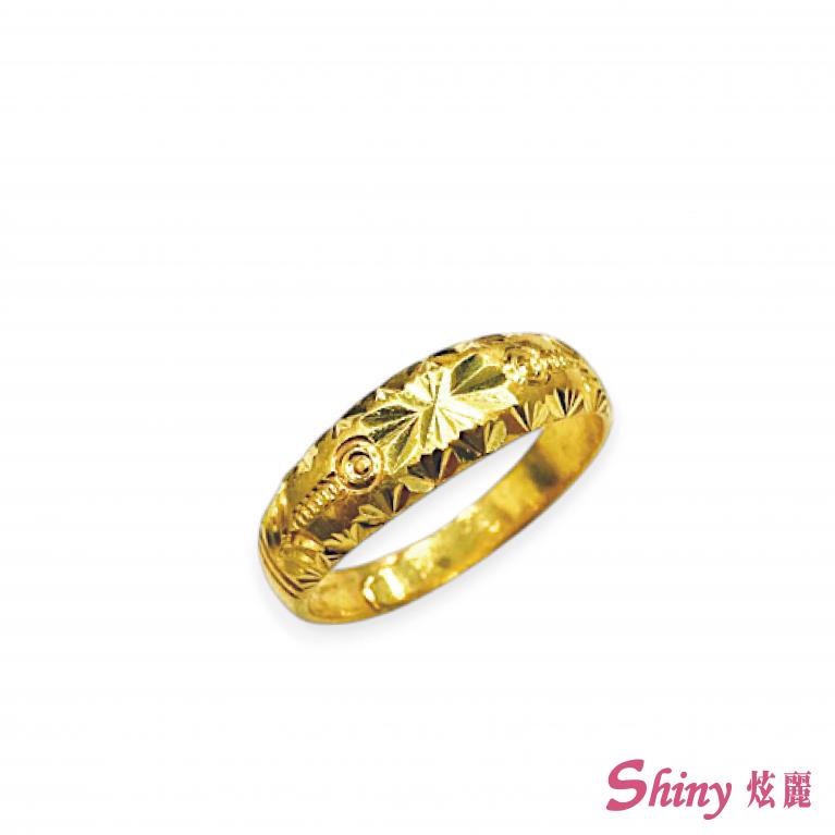 黃金刻花戒指-男戒 1.58錢