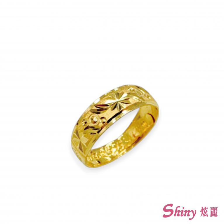 黃金刻花戒指 1.00錢