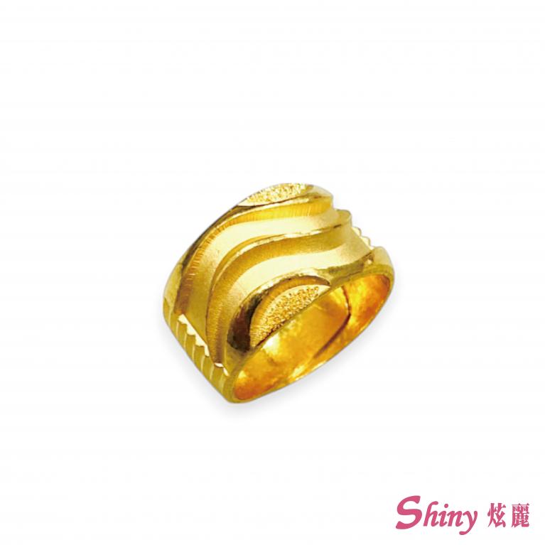 黃金流線型戒指-男戒 5.24錢