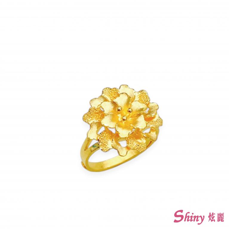 黃金牡丹戒指 1.50錢