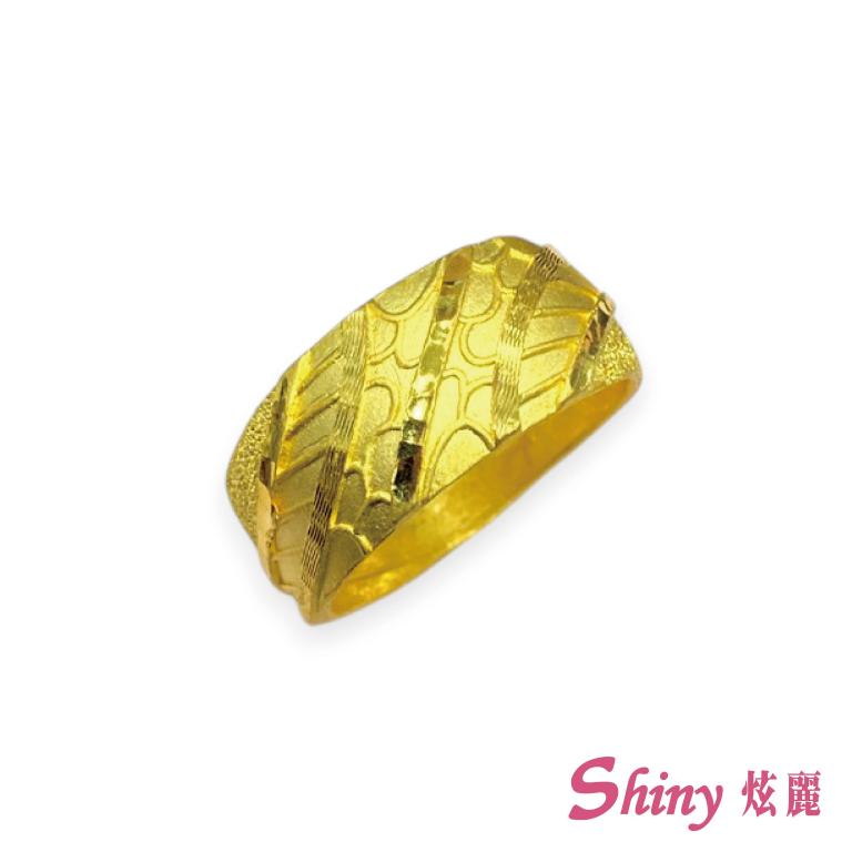 黃金刻花戒指-男戒 3錢