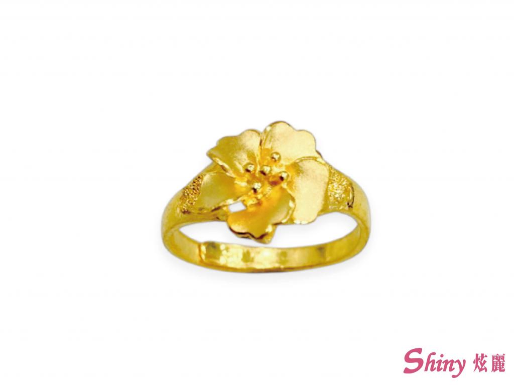 黃金花型戒指-女戒  1.05錢
