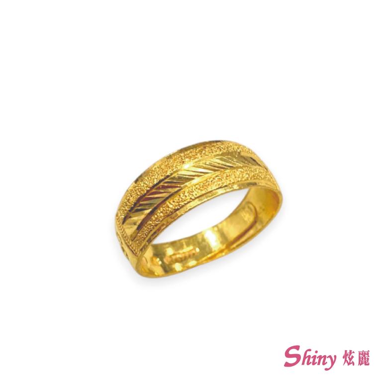 黃金刻花戒指-男戒 2錢