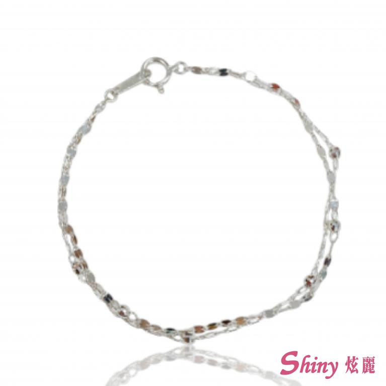 PT950白金亮面雙手鍊 0.36錢 15.5CM