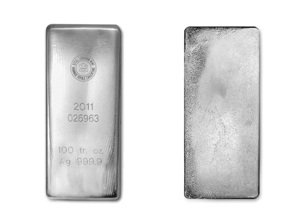 加拿大皇家銀磚100盎司(.9999)