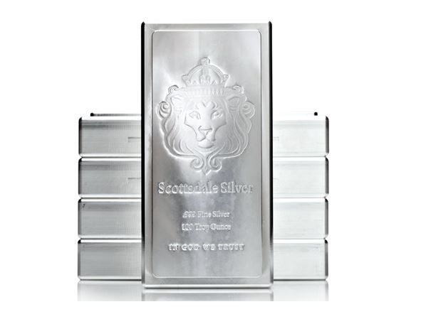 Scottsdale獅王銀磚100盎司