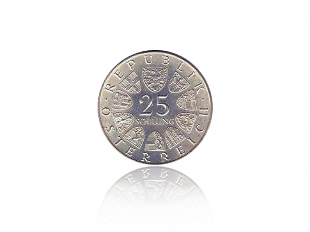 1964奧地利25先令弗朗茨·格里帕澤銀幣