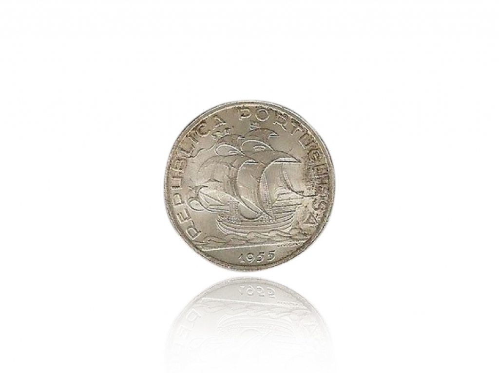 1955葡萄牙10埃斯庫多 帆船銀幣
