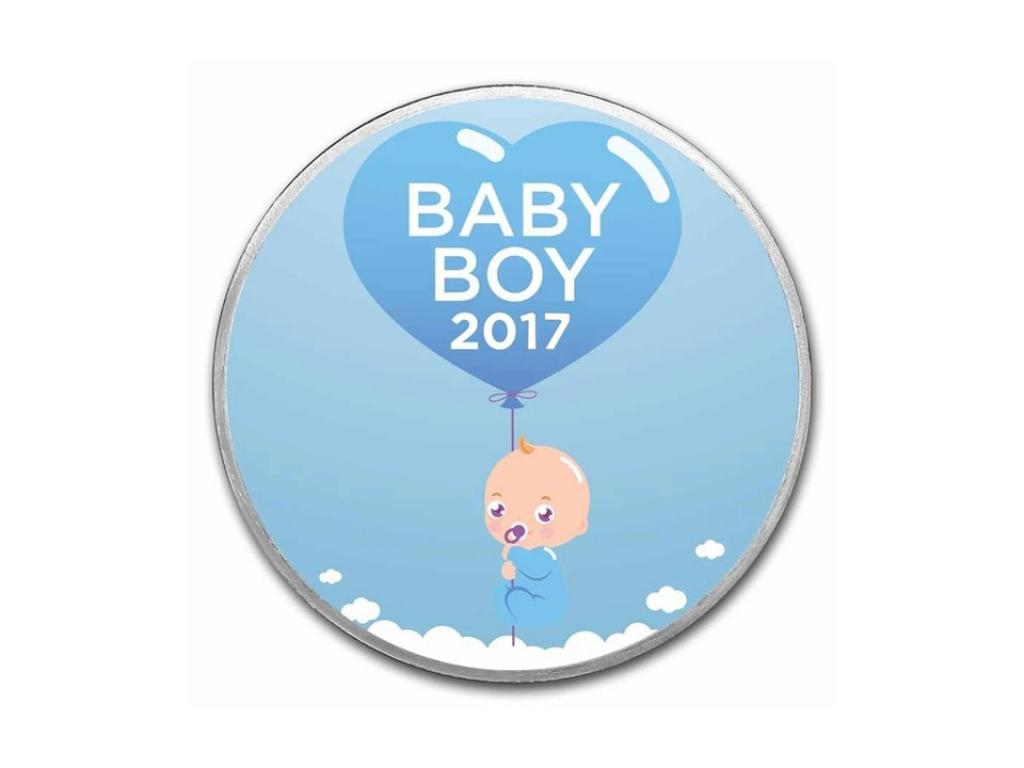 2017男孩氣球彩色銀幣1盎司