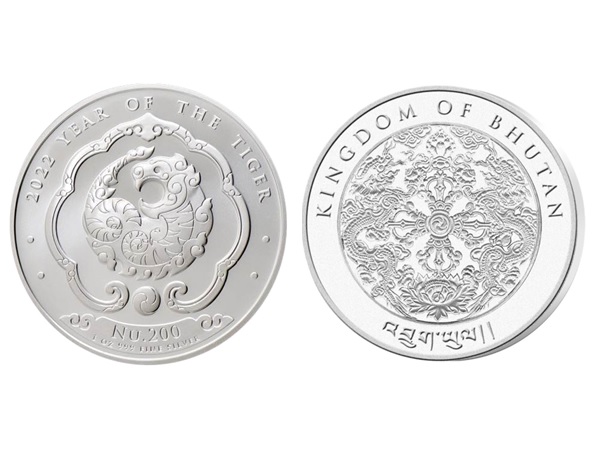 2022不丹-生肖虎銀幣1盎司