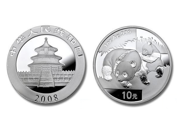 2008中國熊貓銀幣1盎司