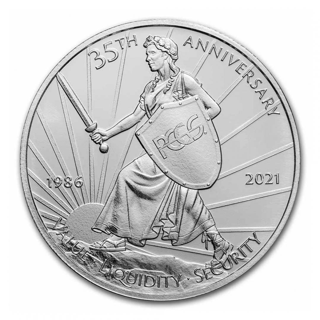2021紐埃PCGS35週年紀念銀幣1盎司