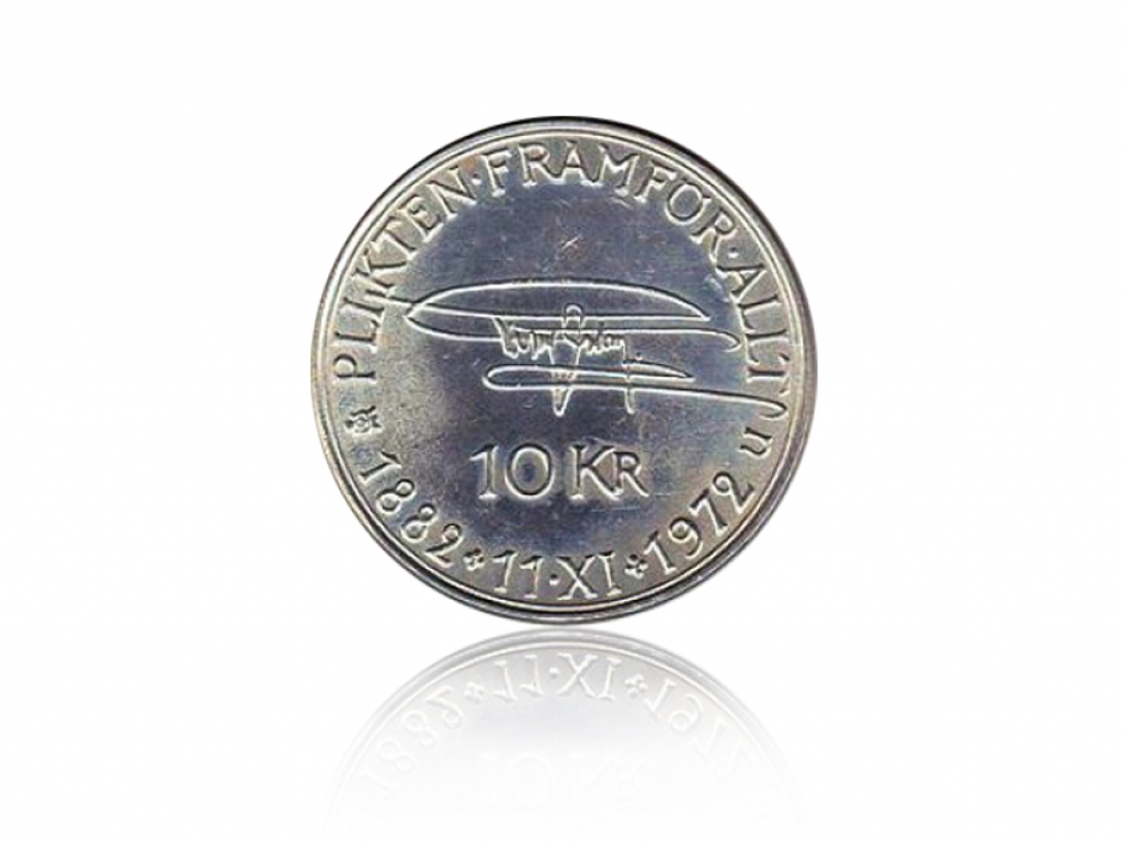 1972瑞典10克朗古斯塔夫六世阿道夫誕辰90週年銀幣