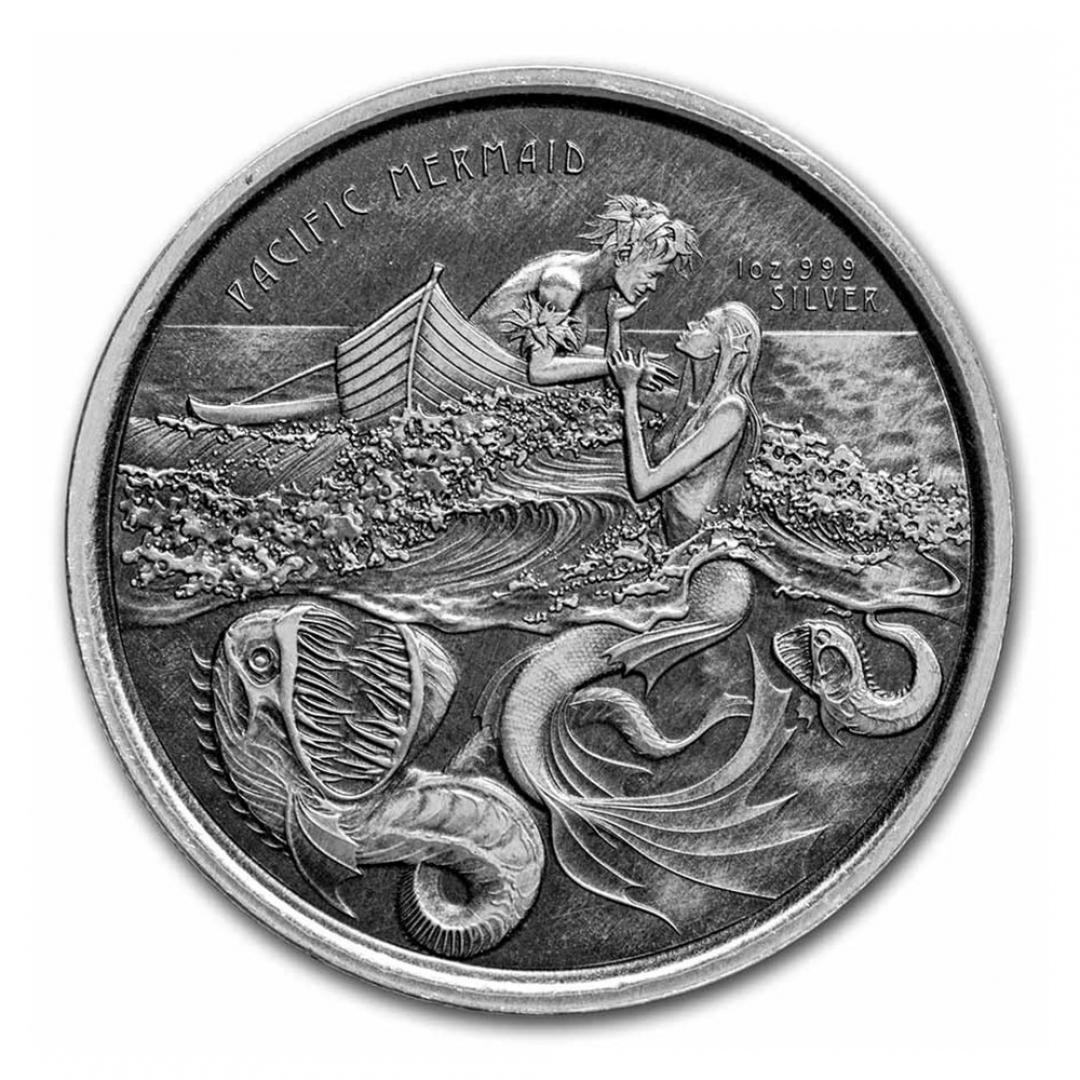 2021薩摩亞人魚公主銀幣1盎司(仿古版)