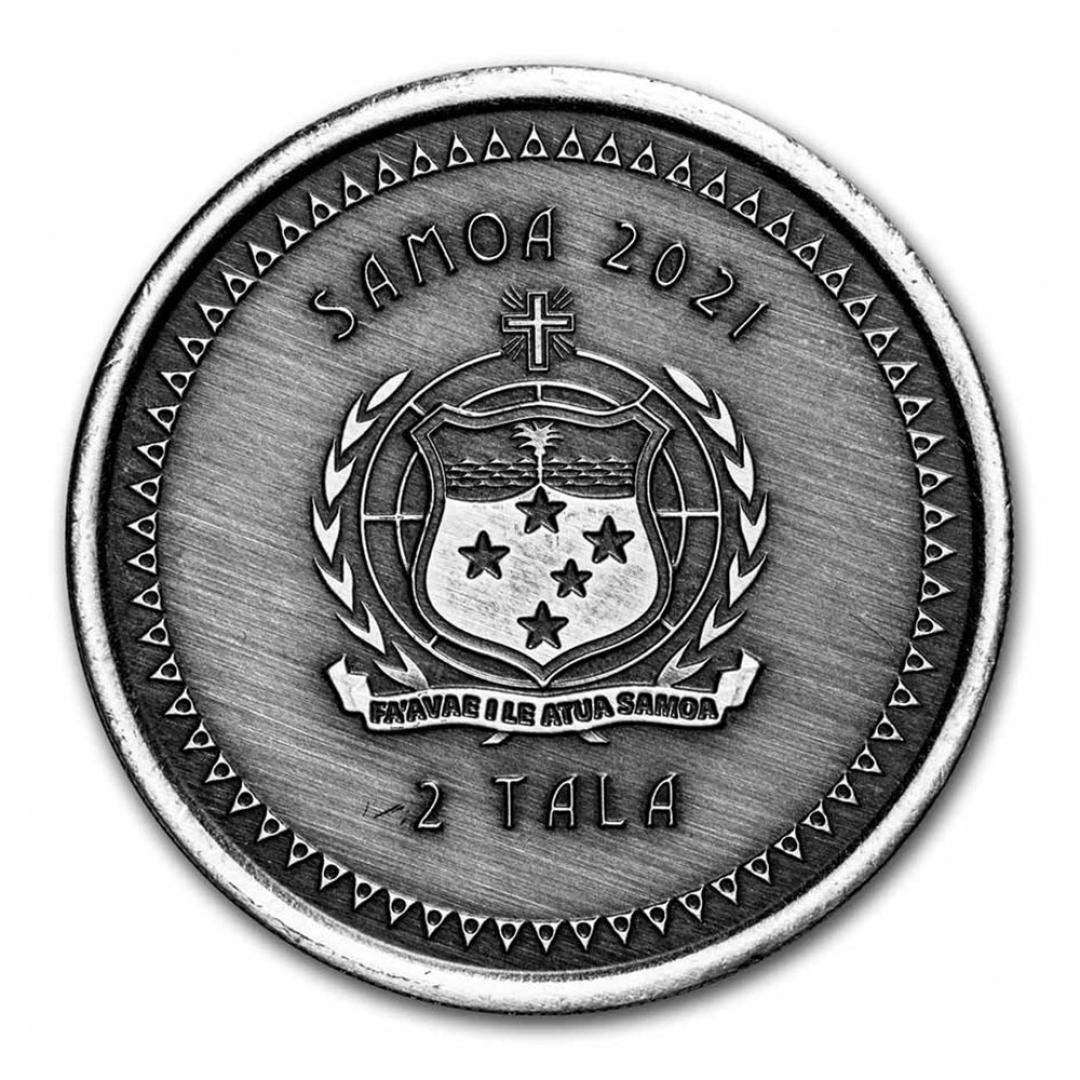 2021薩摩亞人魚公主銀幣1盎司(仿古版)