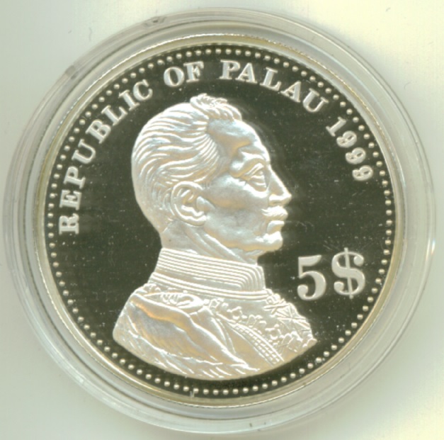 1999帛琉銀幣5元25克