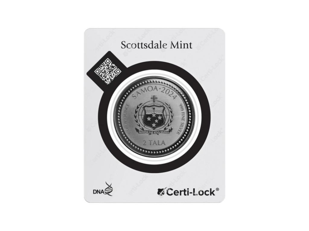 2024Scottsdale獅王薩摩亞龍年鍍黑銠精鑄銀幣1盎司