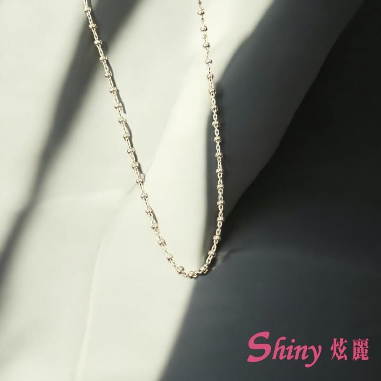 S925項鍊細珠圈銀鏈 45cm