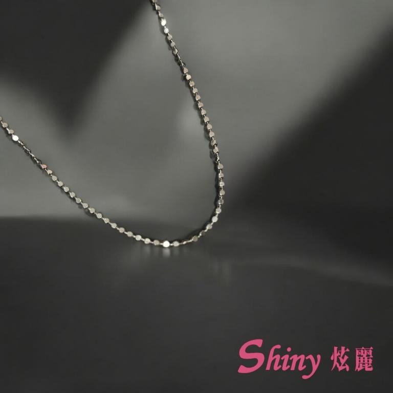 圓平珠造型純銀項鍊(45cm)
