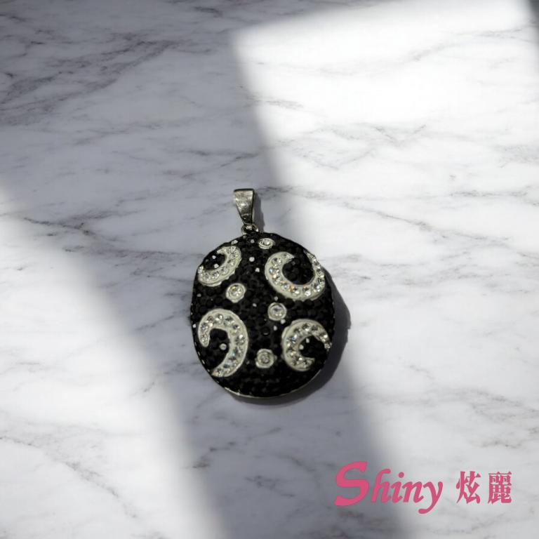 蛋形雲花  純銀墜子