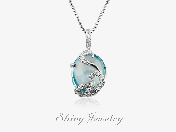 晶透-水藍-墜子