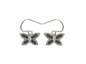 925純銀耳環-夜蝶水晶
