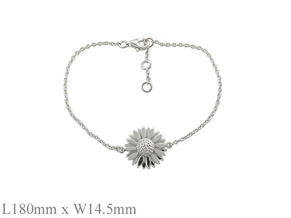 925純銀小花向日葵手鍊 19+3cm
