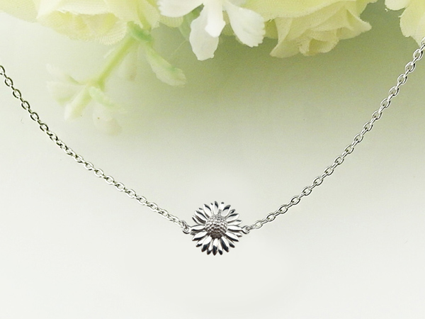 925純銀小花向日葵手鍊 19+3cm