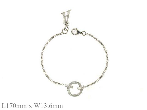 925純銀環環相扣水晶手鍊 18+2.5cm