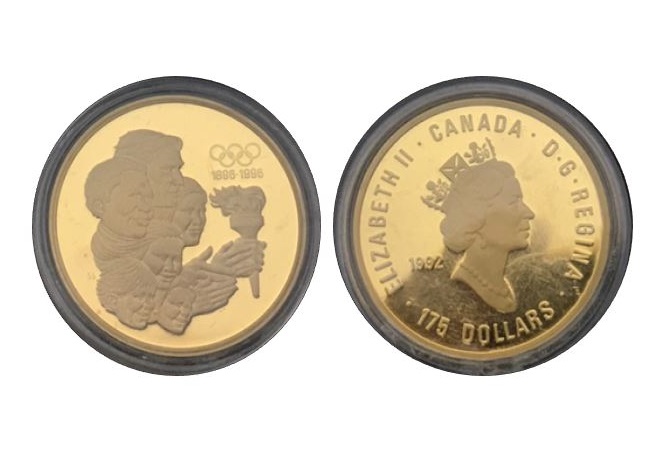 1896-1996亞特蘭大奧運百年紀念套幣三枚(22K金16.97g.925銀33.63gX2) (無盒)